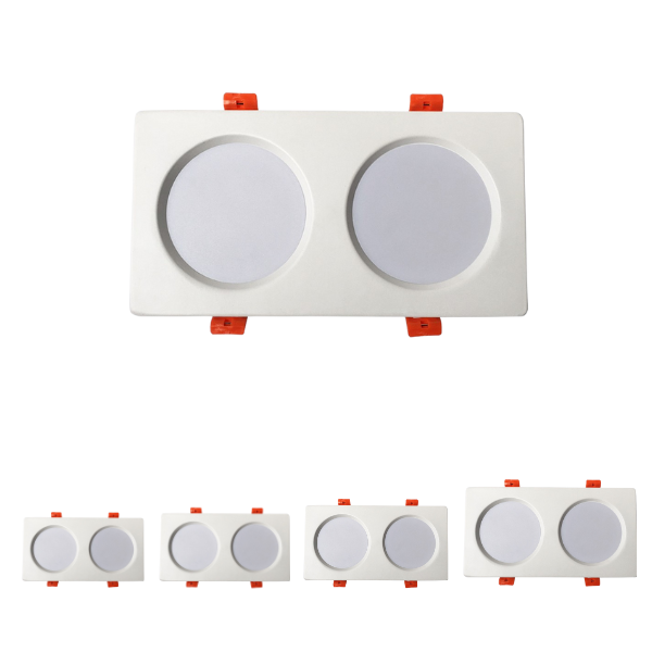 Đèn âm trần Downlight đôi vỏ trắng [AT-SA-AT27] 7W-9W | Saco